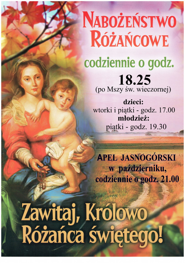 NABOŻEŃSTWA    RÓŻAŃCOWE.  APEL   JASNOGÓRSKI