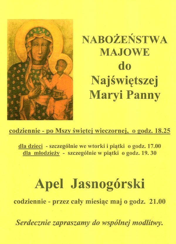 PIEŚNIĄ  WESELA  WITAMY,  O  MARYJO  MIESIĄC  TWÓJ