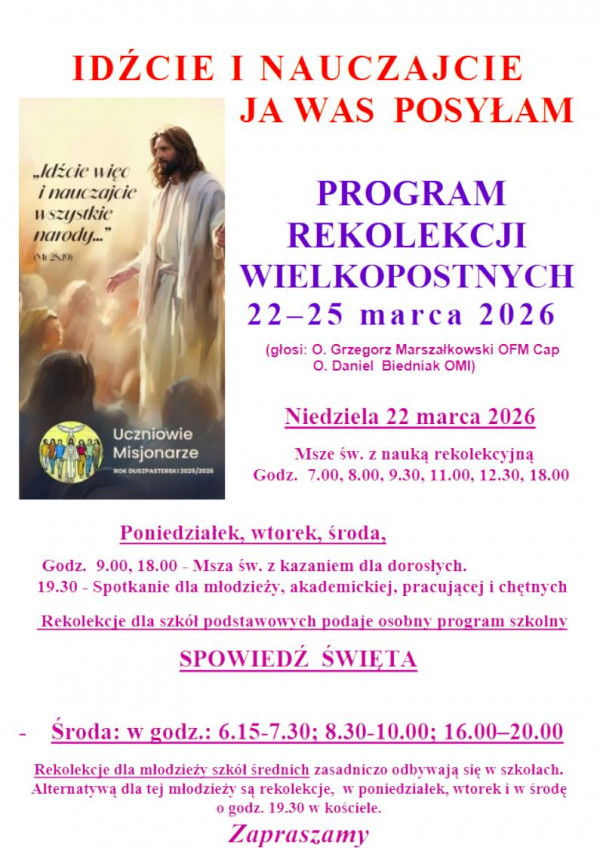 REKOLEKCJE  WIELKOPOSTNE  2026